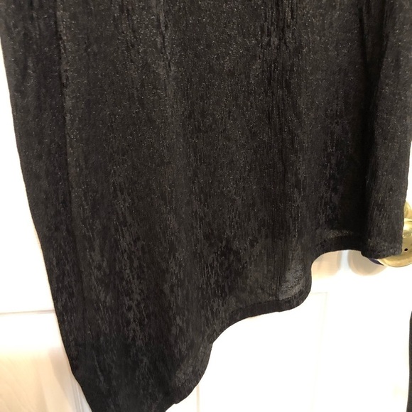 Windsor size large black LBD deep V faux wrap dress with asymmetrical hem NWOT - Picture 9 of 15